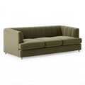 3-Sitzer-Sofa 220 x 90 x 78 cm olivgrüner Textilbezug mit vertikaler Steppung