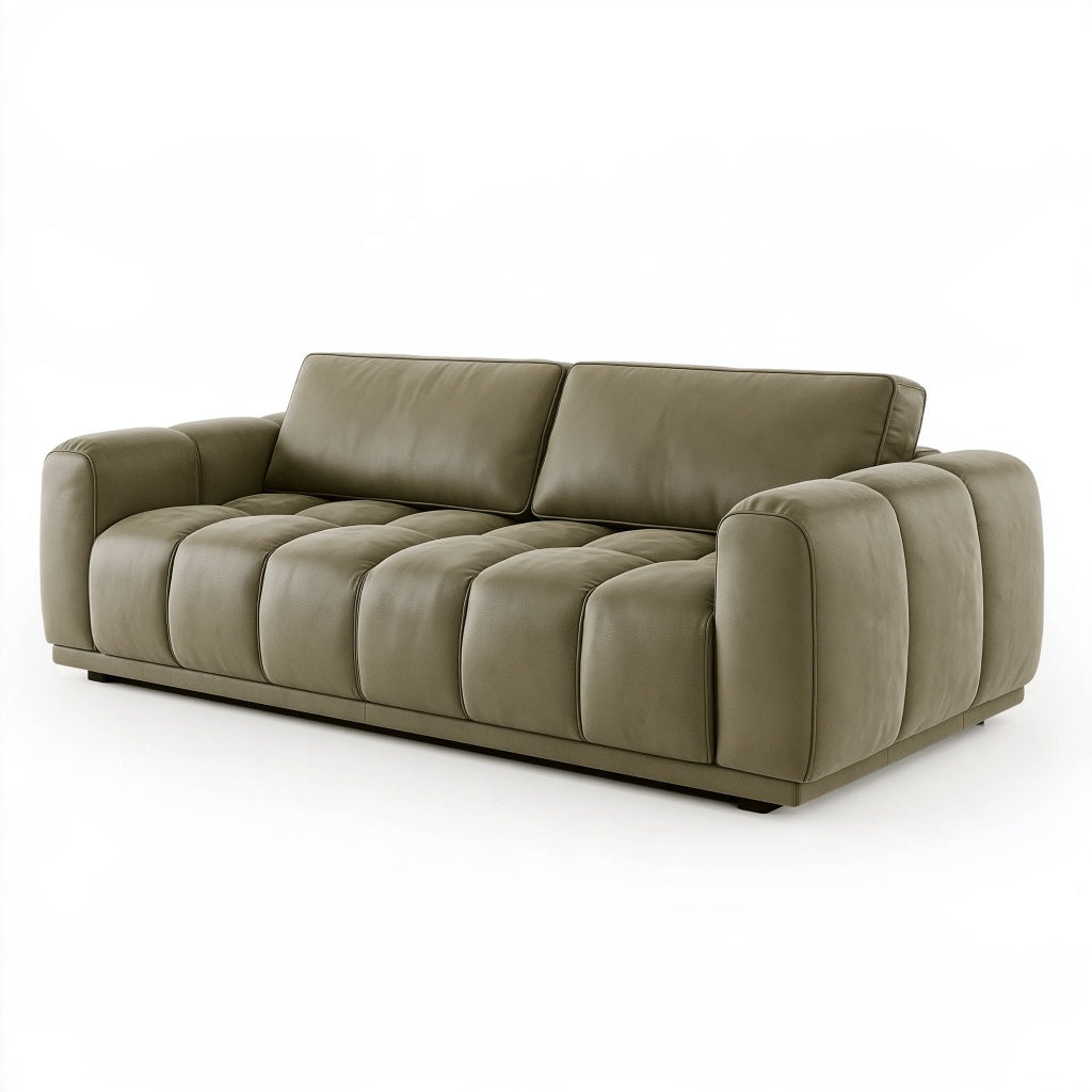 2-Sitzer Sofa 180 x 95 x 78 cm Kunstleder Olivgrün - Modernes Polstersofa