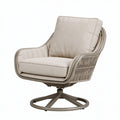 Drehsessel 82 x 86 x 95 cm mit Textilbezug und Seilgeflecht in Beige Taupe