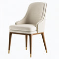 Polsterstuhl 60 x 65 x 95 cm Beige mit Holzgestell im modernen Stil