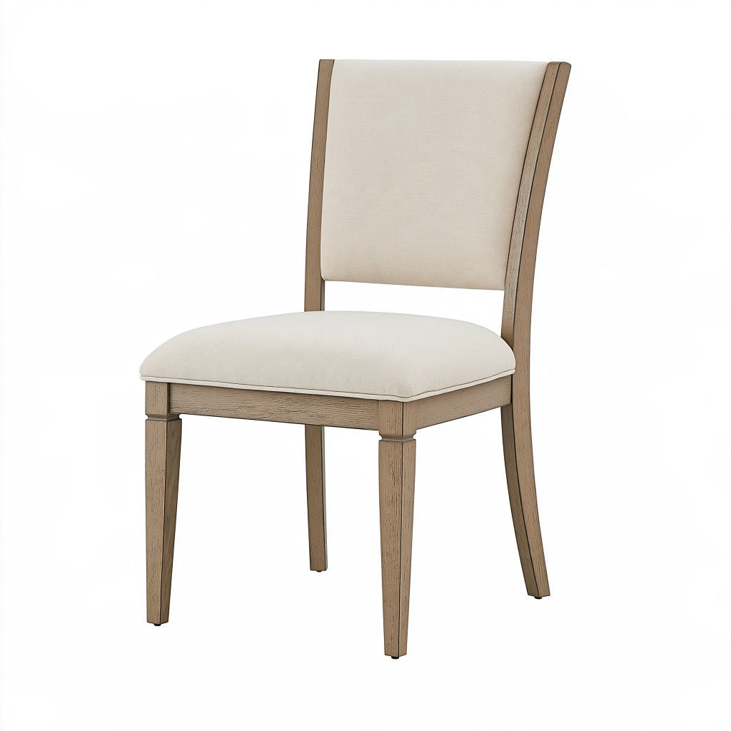 Esszimmerstuhl 48 x 60 x 98 cm Holz Beige gepolstert klassisch