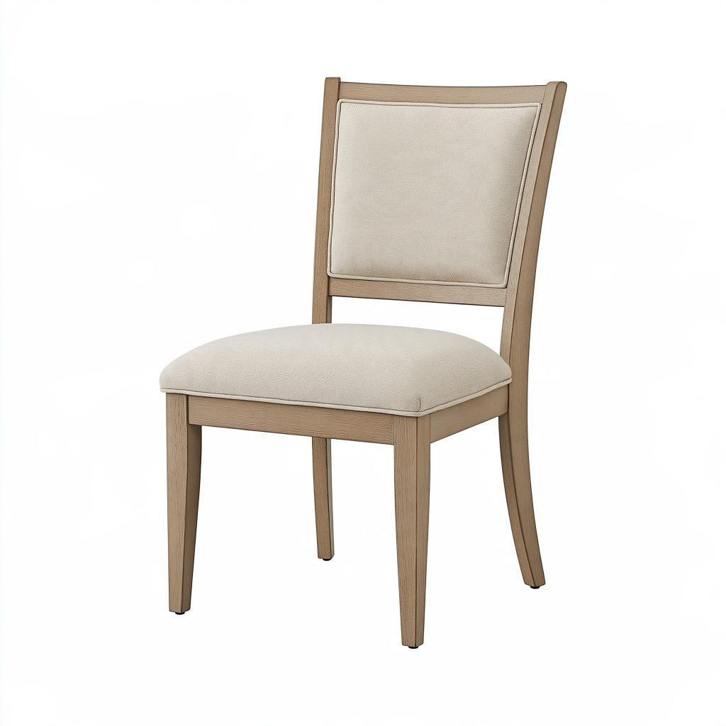 Esszimmerstuhl 48 x 58 x 96 cm Holz Stoffbezug Beige gepolstert
