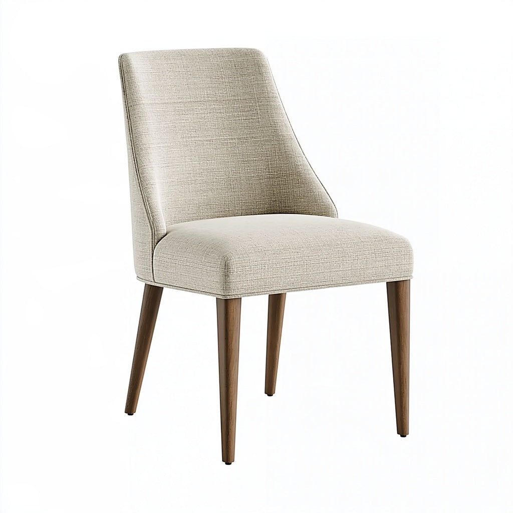 Esszimmerstuhl 50 x 60 x 85 cm Strukturstoff Beige Holzgestell Modern