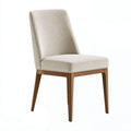 Polsterstuhl 48 x 60 x 88 cm Beige mit Holzgestell für Esszimmer
