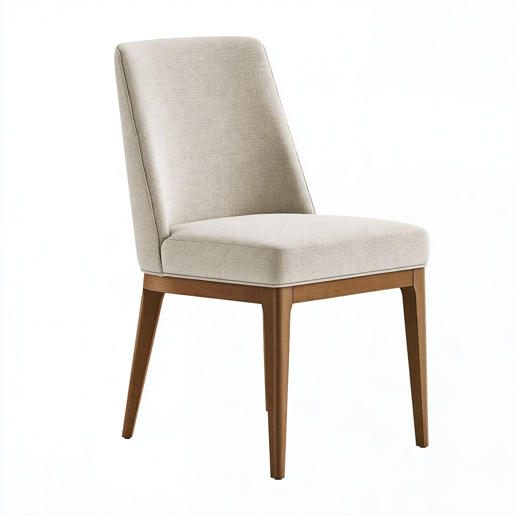 Polsterstuhl 48 x 60 x 88 cm Beige mit Holzgestell für Esszimmer